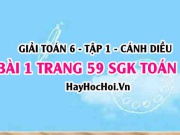 Giải bài 1 trang 59 Toán 6 Tập 1 SGK Cánh Diều